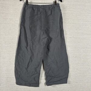 Lisa Bayne Womens Gray Linen Blend Cropped Pants Size S Elastic Waist Casual